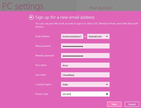 Click on next button